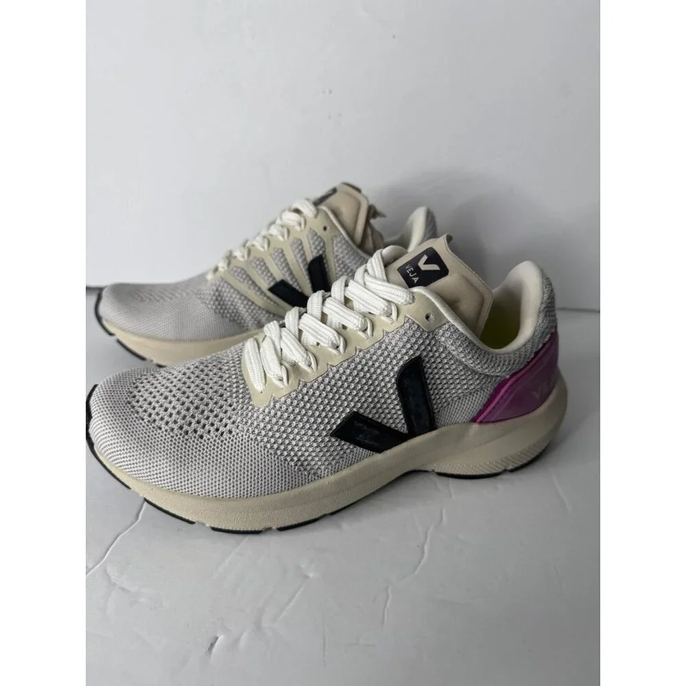NEW Veja Marlin V-Knit Mesh Sneakers Chalk Black Ultraviolet EU 37 US 6 UK 4